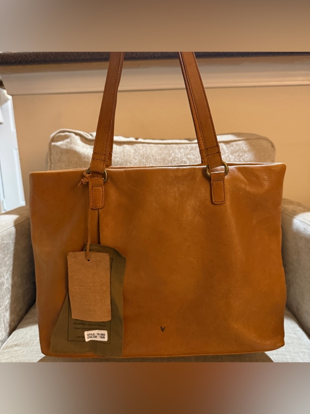 Vilenca Holland Tan Leather Tote Bag NWOT Handcrafted - Picture 13 of 13